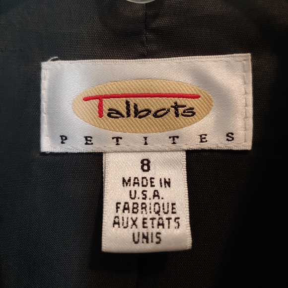 Talbots Women's Green & Black three Button Blazer - Picture 4 of 4